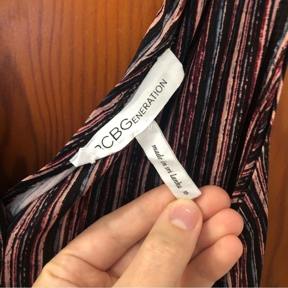 BCBGeneration Pink Striped Multi-colored Romper Size Small - Picture 2 of 11